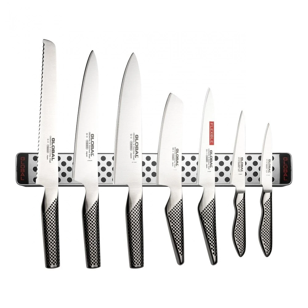 Global 8 Piece Global Knife Set With Magnetic Rack 3 Global 8 Piece Global Knife Set With Magnetic Rack