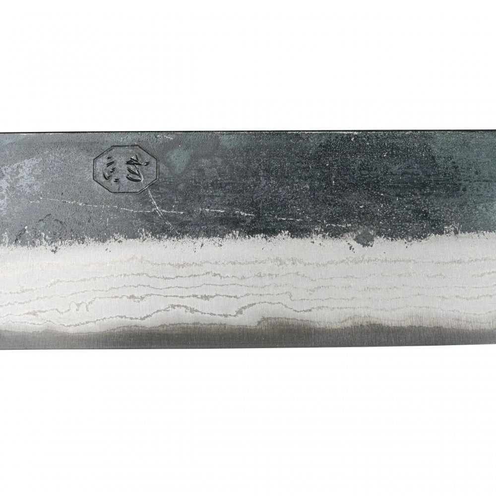 Hatsukokoro Hatsukokoro Kumokage Blue2 Kurouchi Damascus Santoku 180cm With Teak Handle 4 Hatsukokoro Hatsukokoro Kumokage Blue2 Kurouchi Damascus Santoku 180cm With Teak Handle - Image 2