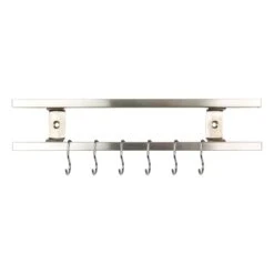 Rockingham Forge 12" Magnetic Stainless Steel Knife Rack With 6 Utensil Hooks And Wall Fixings -Knives Shop rockingham forge 12 magnetic stainless steel knife rack with 6 utensil hooks and wall fixings p998 4466 image