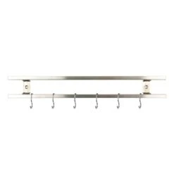 Rockingham Forge 18" Magnetic Stainless Steel Knife Rack With 6 Utensil Hooks And Wall Fixings -Knives Shop rockingham forge 18 magnetic stainless steel knife rack with 6 utensil hooks and wall fixings p999 4471 image
