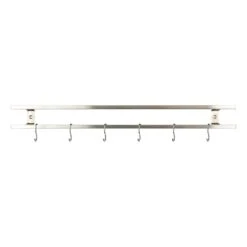 Rockingham Forge 60cm Magnetic Stainless Steel Knife Rack With 6 Utensil Hooks And Wall Fixings -Knives Shop rockingham forge 60cm magnetic stainless steel knife rack with 6 utensil hooks and wall fixings p1000 4477 image